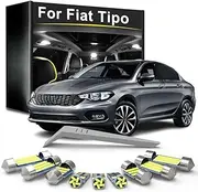 11Pcs Car LED Interior Light Kit, For Fiat Tipo 2015 2016 2017 2018 2019 2020 2021 2022 2023 License Plate Bulb