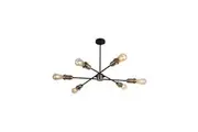 Lynsey Modern Elegant Pendant Lamp Ceiling Light - Black & Antique Brass