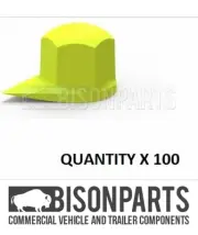 *33MM X 100 UNIVERSAL DUSTITE WHEEL NUT COVER INDICATOR YELLOW BP110-227 X 100