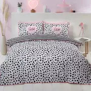 Dalmatian Double Duvet Cover Set 2-in-1 Designs Animal Skin Bedding Black/White
