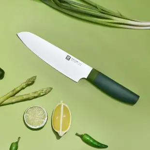 【ZWILLING 德國雙人】Now S日式主廚刀三德刀18cm+雙面抗菌砧板36cmx20cm