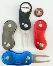 2 Prong Switchblade GOLF DIVOT REPAIR TOOL Blue + Ballmark SAN FRANCISCO 49ers