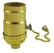 Lamp Parts ON/OFF PULL CHAIN Medium Base Socket-Polished Gilt Finish