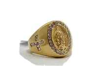 Men’s Ring Stainless Steel Religious Cross Virgin Ring Anillo Virgen De guadalup
