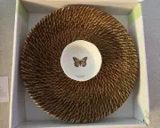 Lenox Butterfly Meadow Rattan Chip & Dip Set NEW IN BOX- 11/13 30% Discount