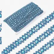 "SparkleWave Blue Sequin Lace Trim - 14.2Yds of Glittery 3/4" Ribbon for Sewing