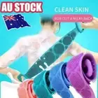 Bath Silicone Exfoliating Back Strap Scrub Shower Body Scrubber Brush Wash CleNV