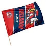 Sydney Roosters NRL Retro Mascot Game Day Flag * On a pole