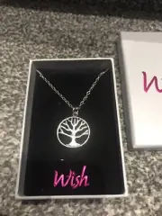 Tree of life silver coloured necklace - Wish jewellery - New in Box