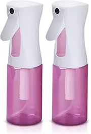 Continuous Water Mister Spray Bottle for Hair - Continuous Spray Nano Fine Mist Sprayer - Empty Spray Bottle - Reusable Beauty Bottle - Cleaning, Hairstyling & Plants - 5oz/150ml (Pink) Pack of 2