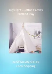 Large Teepee Tent Kids Cotton Canvas Pretend Play House Boy Girls Xmas Gift