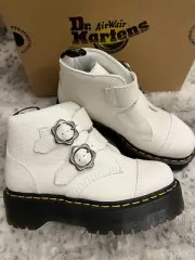 Dr. Martens DEVON FLOWER LEATHER PLATFORM BOOTS MSRP $240 Soft & Comfortable