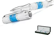 Monteverde USA Regatta Sport Rollerball Pen, Santorini White and Blue – Premium Resin, Refillable Rollerball Pen, Standard Rollerball Refills