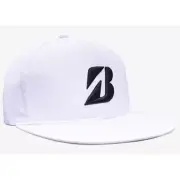 BRIDGESTONE GOLF MEN'S TOUR FLAT BILL SNAPBACK ADJ. CAP HAT WHITE NEW! 1039