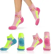 [UILYNIU] 2 Pairs of Women's Trainer Socks, 36-39, Breathable Cotton Socks, Trainer Socks, Breathable Sports Socks, Short Half Socks, Trekking Socks, Padded, Short Sports Socks, Running Socks (Green,
