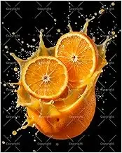 TAOPAOLAB Still Life Paint by Numbers Kit for Adults - DIY Orange Fruit Splash on Black Background Painting on Canvas 16x20 Inches, Acrylic Paint Set for Beginners, Art for Home Decoration or Gifts