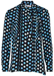 Diane Von Furstenberg Maeve Printed Crepe Blouse - Black - S (UK8-10 / S) S (UK8-10 / S)