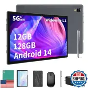 YLEEBG Android Tablet with Keyboard,10 inch Android 14 Tablet, 12GB RAM 128GB