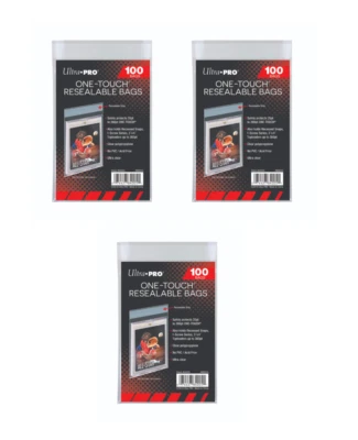 (300 / 3 Packs) Ultra Pro One-Touch Resealable Bags Sleeves For Card Holders