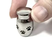 Tiny Pet Keepsake Urn Paw Prints Mini Cremation Dog Cat Sharing Gift Ash Memoria
