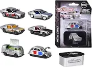Majorette Vintage Deluxe Metal Series - Set of 6 Toy Cars With Rubber Tyres and Spring, Includes Collection Box