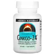 Source Naturals, Ginkgo-24, 40 mg, 120 Tablets
