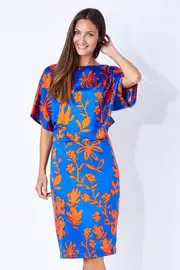 Saturated Floral Pencil Skirt--OJA-16OJ3002