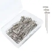 100Pack 1.5" T-Shape Pins Metal T Pins for Wigs Knitting Crafts Foam Head T Pins