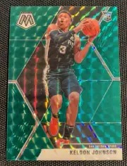 2019-20 Mosaic Keldon Johnson Green PRIZM RC San Antonio Spurs