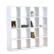 NNEOBA Handmade Mini Birch Wooden Storage Rack 16-Grid Display Shelf Bookcase Stand