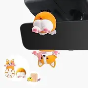 Kwak's Cute Swinging Dog Car Mirror Decor with Air Fresheners,Rearview Mirror Decorations Interior Accessories (yellow)