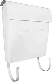 NACH Euro Wall Mount Mailbox with Detachable Newspaper Holder, Metal Mailboxes for Outside Wall Mount, 12x11.2x4.5 Inch, White Mailbox, MB-44768