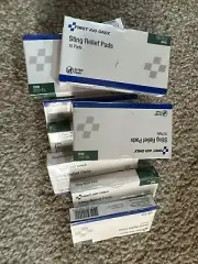 Sting Relief Pads (Box of 10) 10 Packages 100 Pads Hiking Pets First Aid Car New