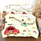 Cartoon Red Car 3D Printing Duvet Quilt Doona Covers Pillow Case Bedding Sets