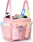 Temede Mesh Shower Caddy Tote, Large Basket Portable, Quick Pink