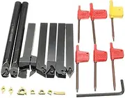7pcs 12mm Shank Lathe Boring Bar Turning Tool Holder Set with Carbide Inserts