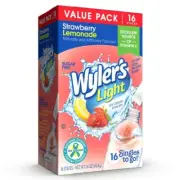 Wyler's Light Singles To Go Drink Mix Strawberry Lemonade Sugar Free 16-Count