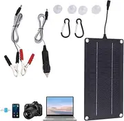 Car Solar Battery Charger, Waterproof Car Battery Charger and Maintainer, 12V/24V Solar Panel Trickle Charger, Plug and Charging Kit, Functional Charging Tool for Tractor Snowmobile RV