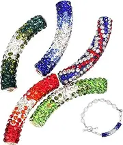 Anneome Jewelry Beads Set 5pcs Mixed Color Bead Pendants Enamel Rhinestone Charms for Jewelry