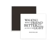 Quote About Friendship By Helen Keller Square Ceracs Fridge Magnet Keepsake Memento