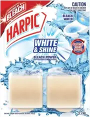Harpic Bleach Power, White & Shine Toilet Cistern Cleaner, Twin Pack Size Nam...