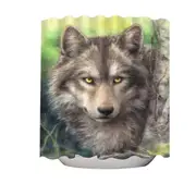 Handful Of Prints Wild Animals Art Grey Wolf Forest Watch Shower Curtain