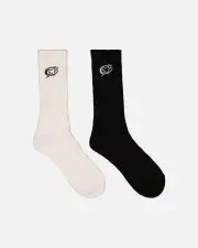 [CARRE] Carre C-star Crew Socks 2 Pack Black - Size ONE ONE Black