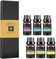 AIMALL 6-Pack Essential Oils Set 10ml Natural Plant Aromatherapy Scents for Diffuser Massage Humidifier Soap Candle Lavender Eucalyptus Peppermint Orange Kit