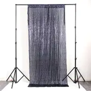 Black Shimmer Sequin Wall Backdrop Curtain