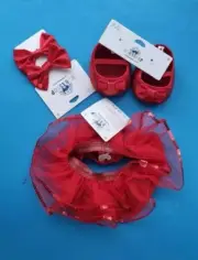 BUILD A BEAR Skirt Bows & Shoes Bundle Red Valentines Seqin Tutu Sparkle BNWT