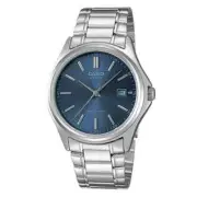 Casio Men's Analog Silver Blue Metal Band Watch MTP-1183A-2A - Classic Blue Dial