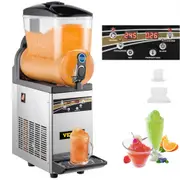 VEVOR Slush Frozen Drink Machine, 15L Tank Commercial Margarita Machine, 500W Stainless Steel Margarita Slush Maker, Temperature Slush 16F to 32F Dr