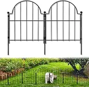 Blingluck Garden Fence, 22 in(H) x 10.83 ft(L) Arched Rustproof Metal No Dig Fence Garden Fence Border, Ground Stake Animal Barrier Fence for Rabbit Dog, Outdoor Decor for Yard & Patio