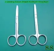 2 OPERATING DISSECTING SCISSORS 5.5"STRAIGHT BLUNT/BLUNT SHARP/BLUNT